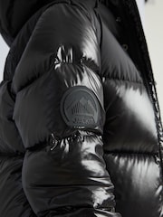 JACK1T Diamond Down Dry Extra Long Black Coat - Image 5 of 7