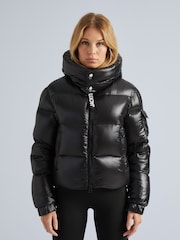 JACK1T EZ Slick Puffer Hooded Black Jacket - Image 1 of 7