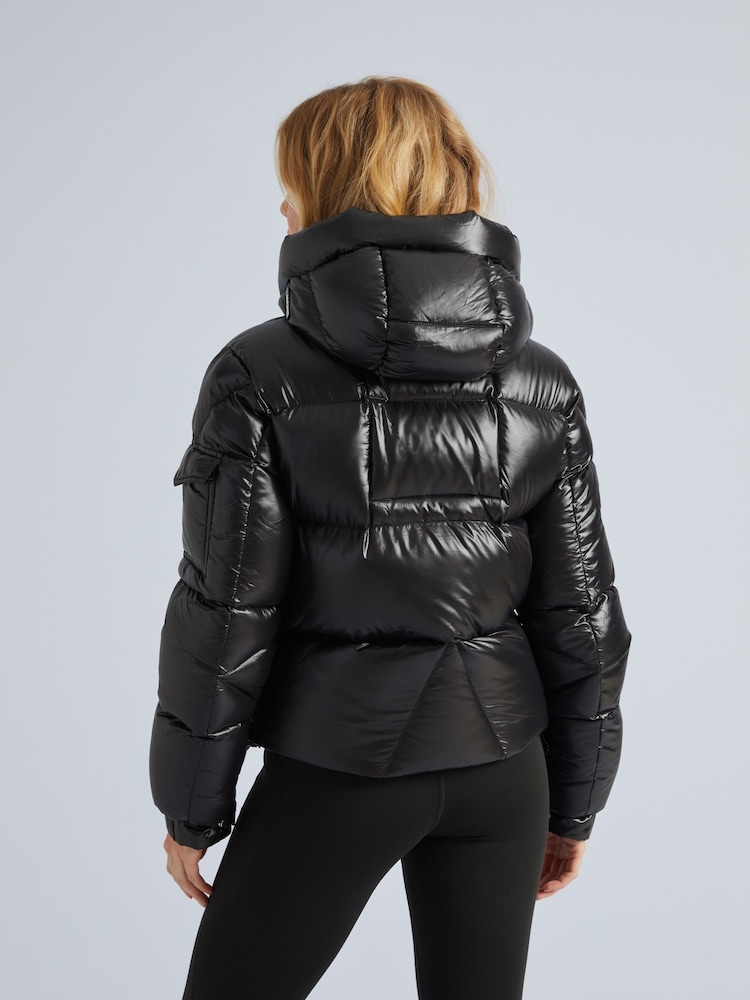 JACK1T EZ Slick Puffer Hooded Black Jacket - Image 2 of 7