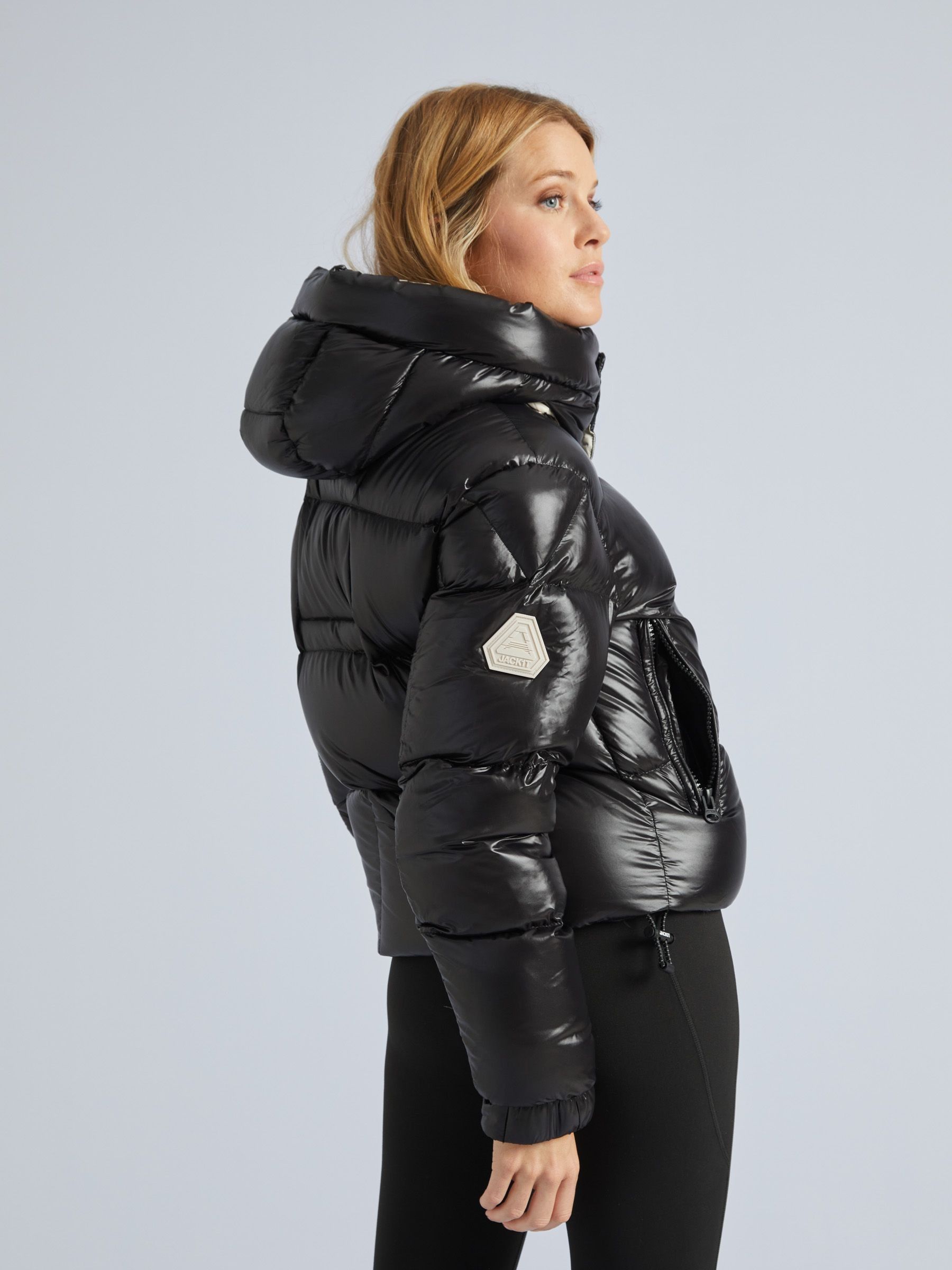 Buy JACK1T EZ Slick Puffer Hooded Black Jacket from Next Luxembourg