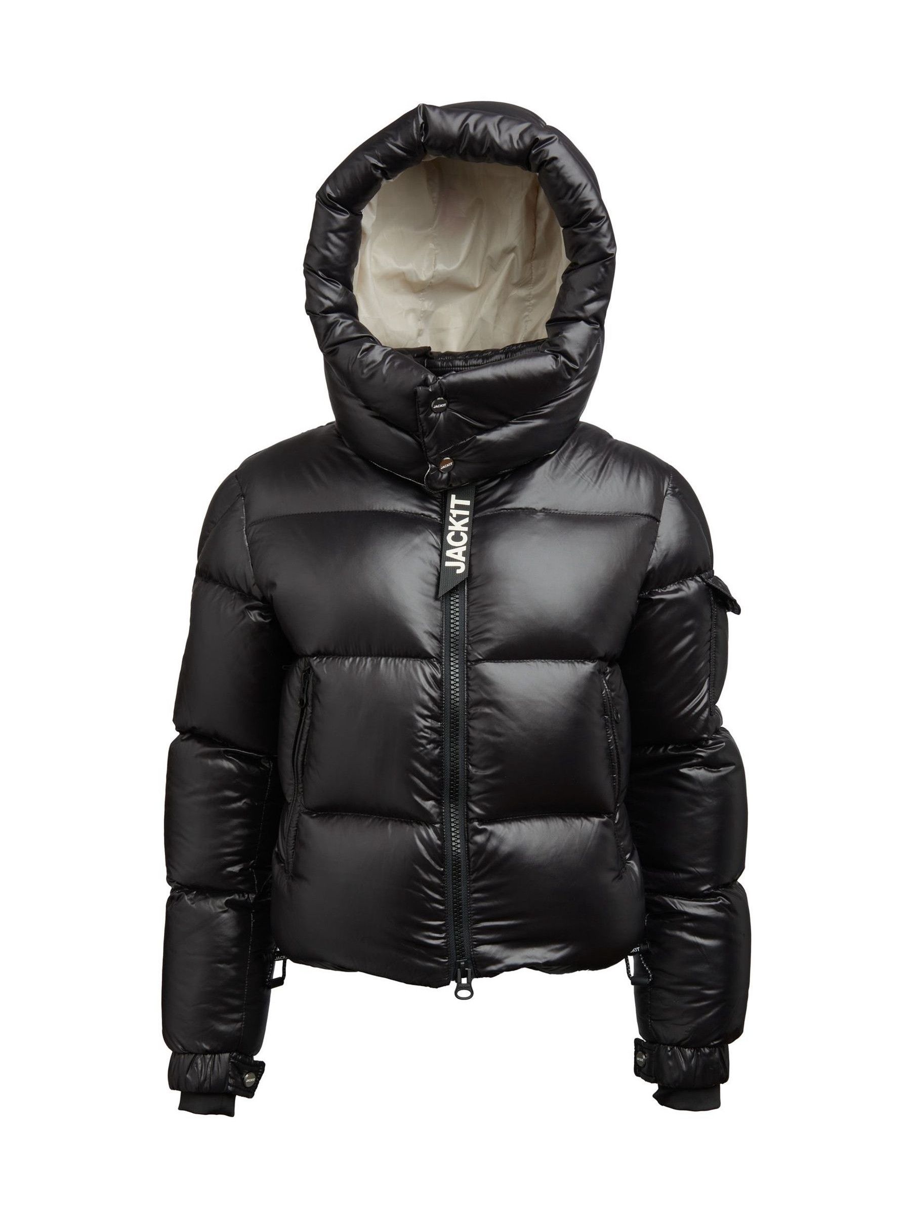 Buy JACK1T EZ Slick Puffer Hooded Black Jacket from Next Luxembourg
