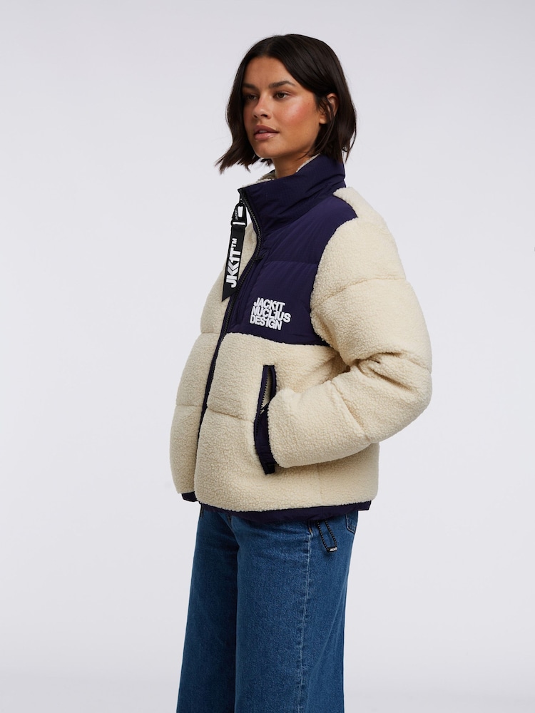 JACK1T Expedition Sherpa Racer Down White Jacket - Bild 2 von 7