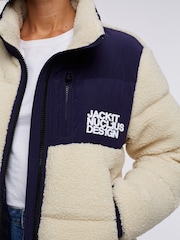 JACK1T Expedition Sherpa Racer Down White Jacket - Bild 4 von 7