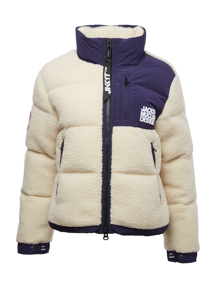 JACK1T Expedition Sherpa Racer Down White Jacket - Bild 7 von 7