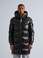 JACK1T EZ Slick Puffer Hooded Black Coat - Image 1 of 7