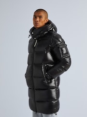 JACK1T EZ Slick Puffer Hooded Black Coat - Image 3 of 7