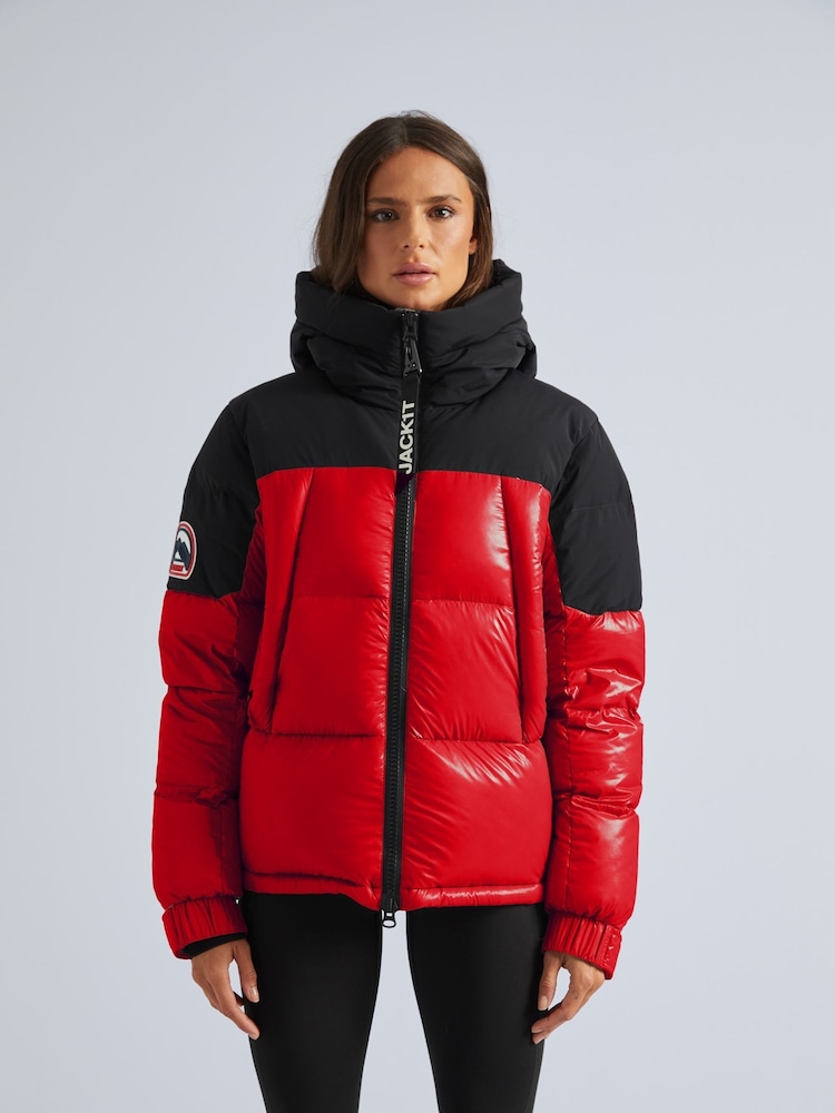 JACK1T Luna Down Hooded Puffer Black Jacket - Image 1 of 7