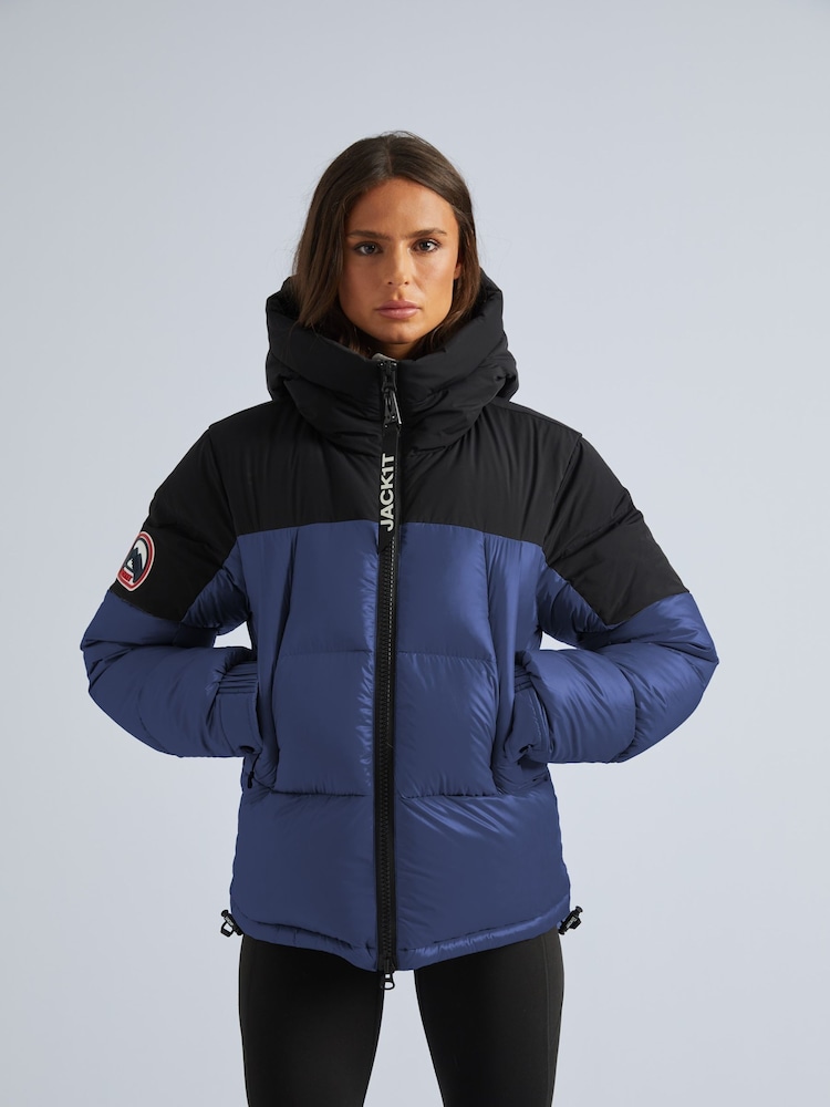 JACK1T Luna Down Hooded Puffer Black Jacket - Image 1 of 7