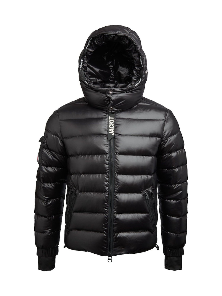 JACK1T Squadra Slick Hooded Black Jacket - Image 7 of 7