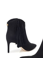 Moda in Pelle Qianna Fringe Stiletto Black Ankle Boots - Image 4 of 4