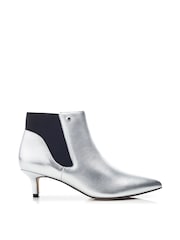 Prata - Moda in Pelle Qute Kitten Heel Chelsea Black Boots - Imagem 1 de 1