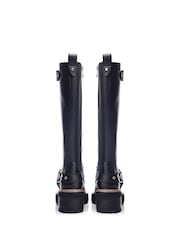 Moda in Pelle Ludres Buckle Detail Chunky Long Black Boots - Image 3 of 4