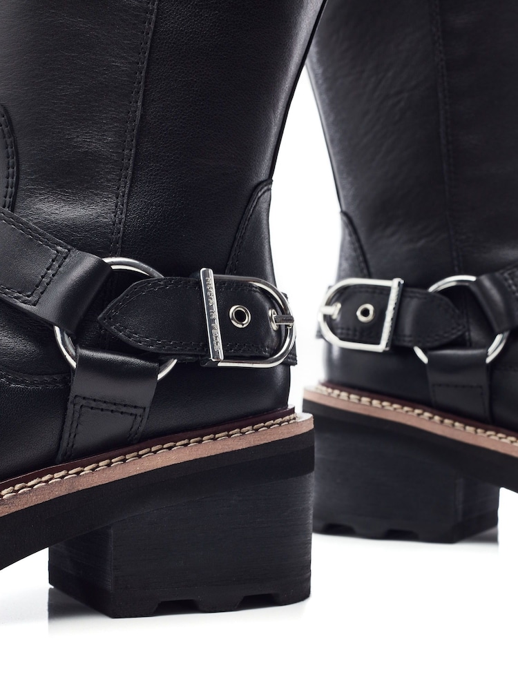 Moda in Pelle Ludres Buckle Detail Chunky Long črna gležnjarji - Slika 4 iz 4 Moda in Pelle Ludres Buckle Detail Chunky Long črna gležnjarji - Slika 4 iz 4