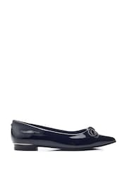 Preto - Moda in Pelle Hermionee Pointed Glitz Bow Flats - Imagem 1 de 4
