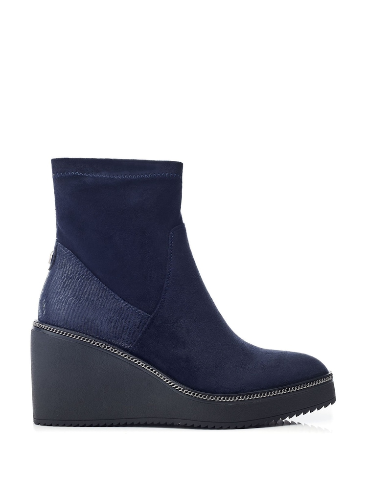 Moda in Pelle Kallie Platform Wedge Ankle Boots With Chain Detail - Image 1 of 4