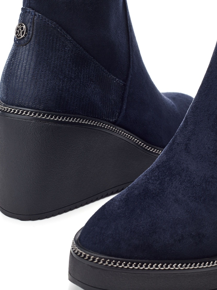 Moda in Pelle Kallie Platform Wedge Ankle Boots With Chain Detail - Image 4 of 4