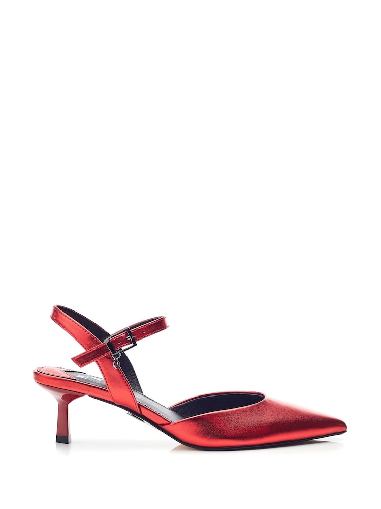 rdeča - Moda in Pelle Jobourg Pointed Kitten Heel Strappy Shoes - Slika 1 iz 4 rdeča - Moda in Pelle Jobourg Pointed Kitten Heel Strappy Shoes - Slika 1 iz 4