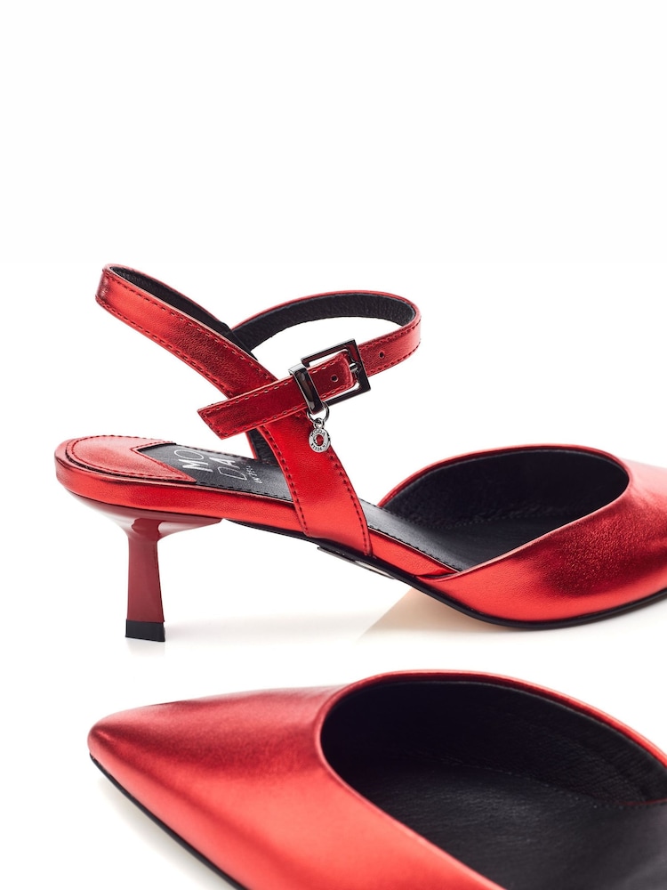 rdeča - Moda in Pelle Jobourg Pointed Kitten Heel Strappy Shoes - Slika 4 iz 4 rdeča - Moda in Pelle Jobourg Pointed Kitten Heel Strappy Shoes - Slika 4 iz 4