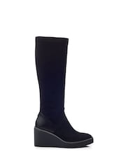 Moda in Pelle Sallie Wedge Long Black Boots - Image 1 of 4