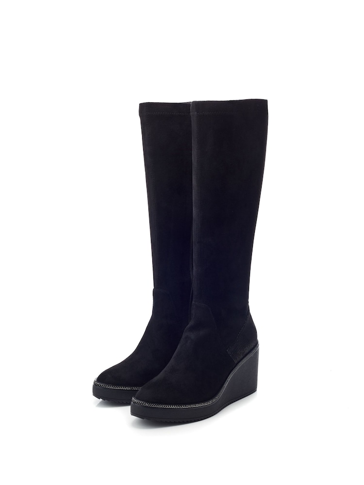 Moda in Pelle Sallie Wedge Long Black Boots - Image 2 of 4