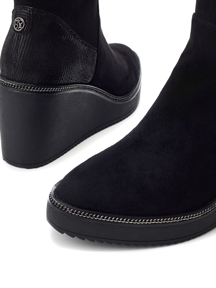 Moda in Pelle Sallie Wedge Long Black Boots - Image 4 of 4
