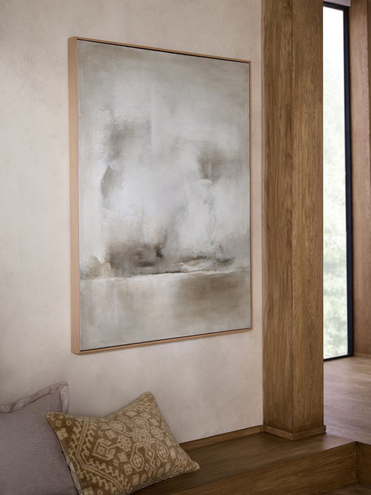 N. Premium Natural Textured Abstract Wooden Framed Wall Art - Image 1 of 8