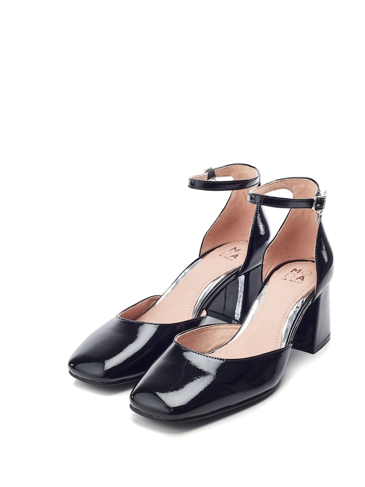 črna - Moda in Pelle Dalziah Square Toe Block čevlji z visoko peto Mutli Strap čevlji - Slika 2 iz 4 črna - Moda in Pelle Dalziah Square Toe Block čevlji z visoko peto Mutli Strap čevlji - Slika 2 iz 4