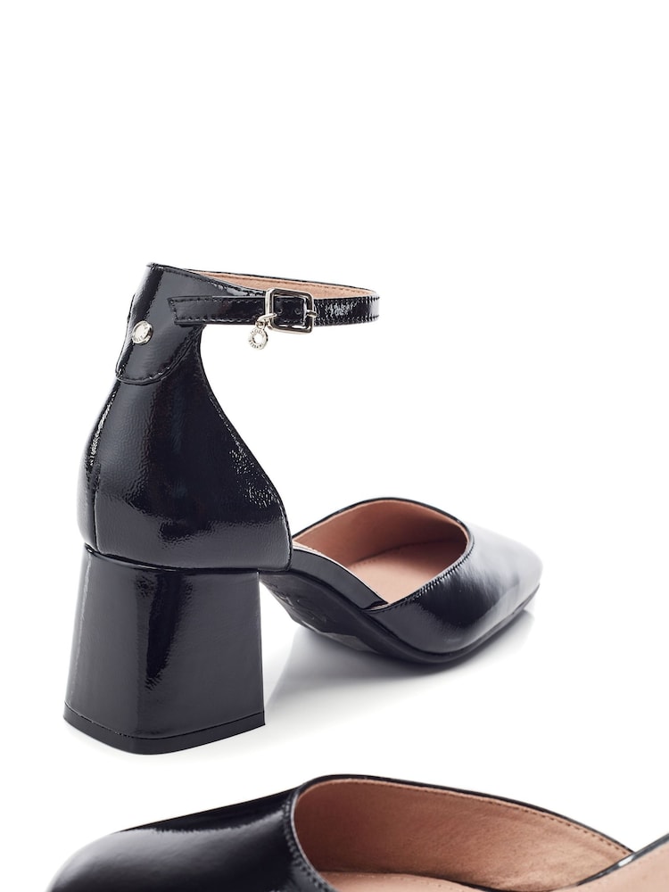 črna - Moda in Pelle Dalziah Square Toe Block čevlji z visoko peto Mutli Strap čevlji - Slika 4 iz 4 črna - Moda in Pelle Dalziah Square Toe Block čevlji z visoko peto Mutli Strap čevlji - Slika 4 iz 4