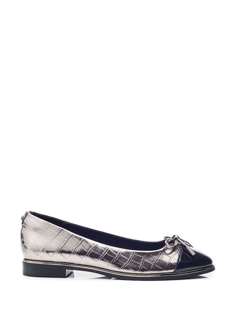 Moda in Pelle Grey Fronton Soft Square čevlji s plosko peto/brez pete balerinke - Slika 1 iz 4