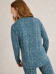 White Stuff Green Hailey Henley Jersey Top - Image 2 of 6