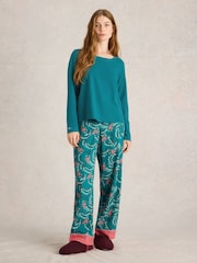 White Stuff Green Eva Jersey Pyjama Top - Image 3 of 6