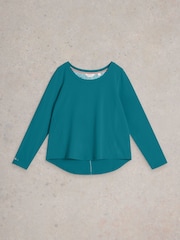 White Stuff Green Eva Jersey Pyjama Top - Image 5 of 6