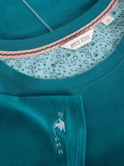 White Stuff Green Eva Jersey Pyjama Top - Image 6 of 6