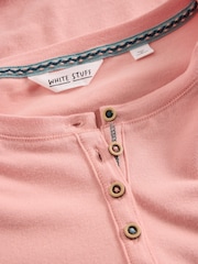 White Stuff Pink Hailey Henley Jersey Top - Image 6 of 6