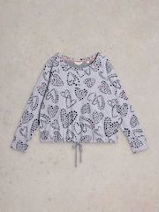 White Stuff Fern Tie Hem Jersey Pyjama Top - Image 5 of 6