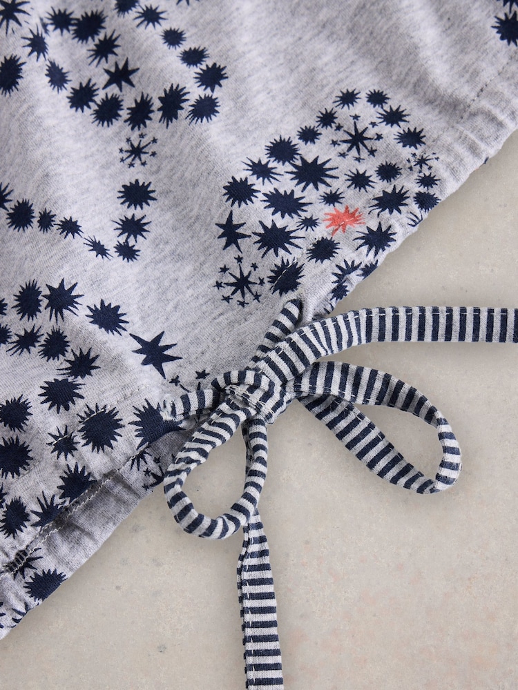 White Stuff Fern Tie Hem Jersey Pyjama Top - Image 6 of 6