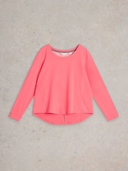 White Stuff Pink Eva Jersey Pyjama Top - Image 5 of 6