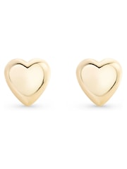 Beaverbrooks 9ct Yellow Gold Heart Stud Earrings - Image 1 of 4