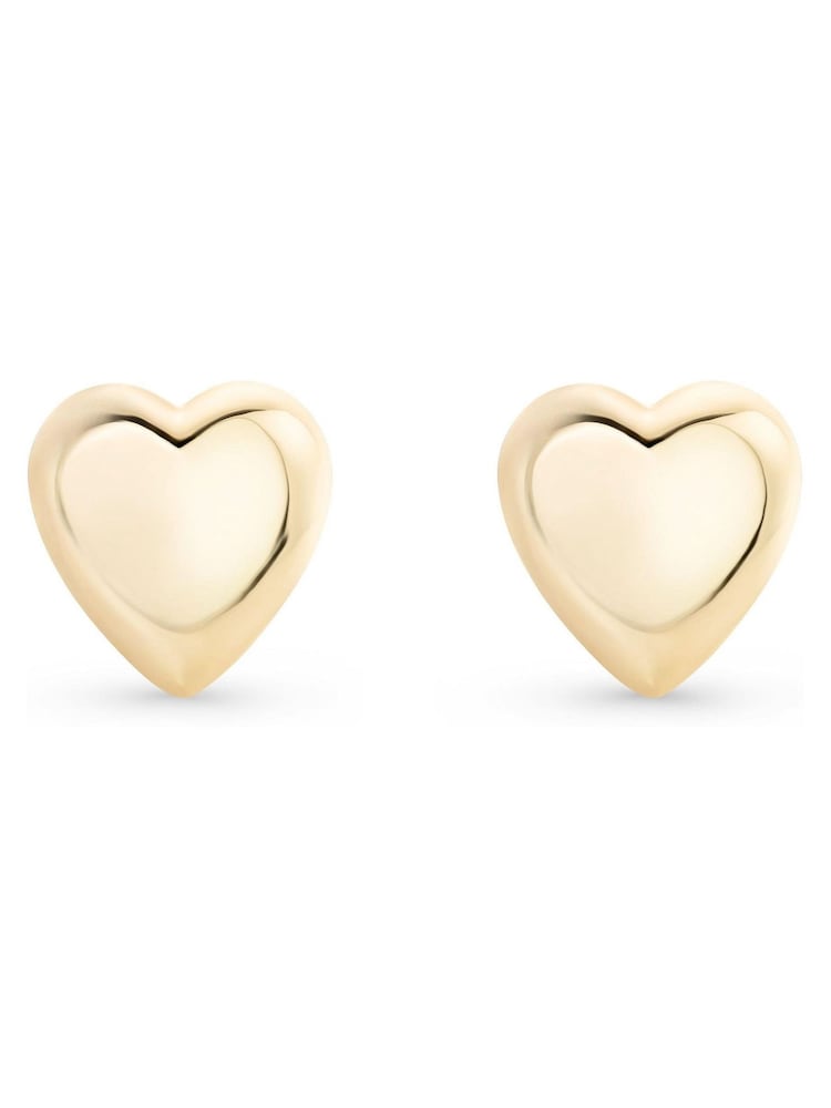 Beaverbrooks 9ct Yellow Gold Heart Stud Earrings - Image 1 of 4