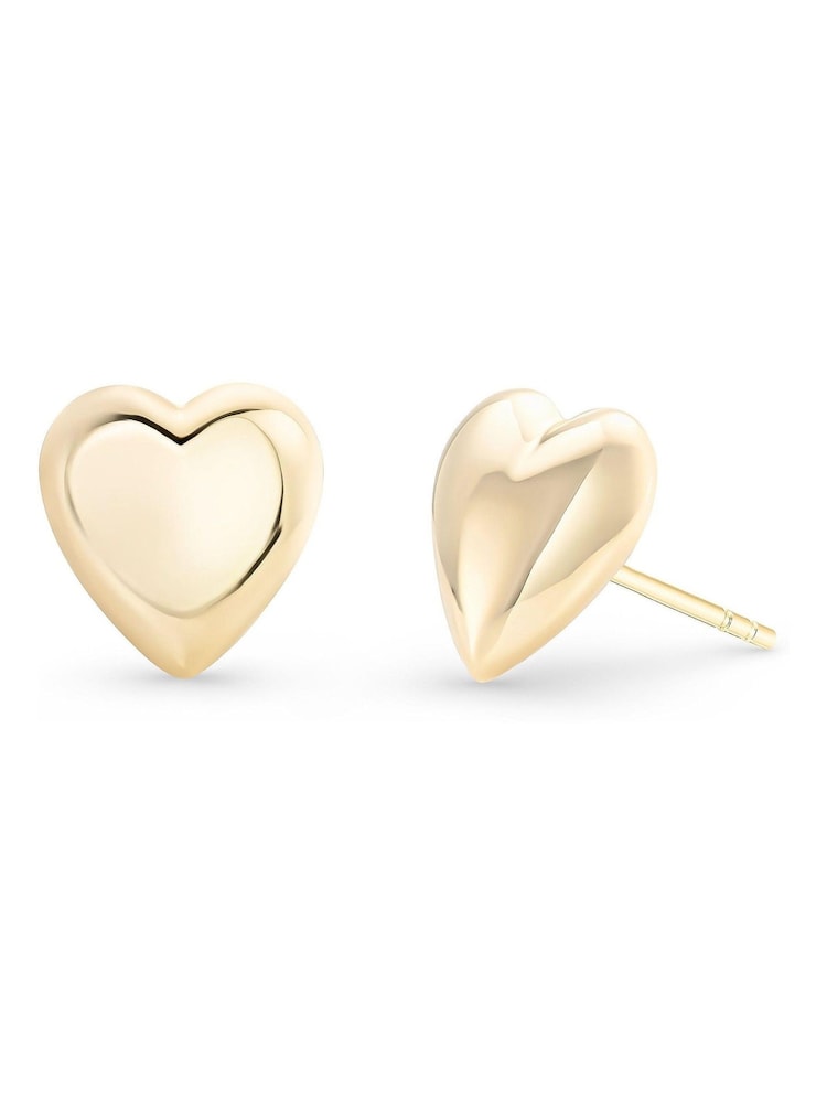 Beaverbrooks 9ct Yellow Gold Heart Stud Earrings - Image 2 of 4