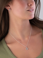Beaverbrooks Sterling Silver Cubic Zirconia Pendant and Earring Set - Image 2 of 3
