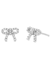 Beaverbrooks Sterling Silver Cubic Zirconia Bow Stud Earrings - Image 1 of 5
