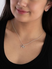 Beaverbrooks Sterling Silver Cubic Zirconia Bow Stud Earrings - Image 3 of 5