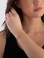 Beaverbrooks 9ct Yellow Gold Tone, White and Rose Gold Infinity Bracelet - Image 3 of 3