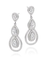 Beaverbrooks Sterling Silver Cubic Zirconia Drop Earrings - Image 1 of 3