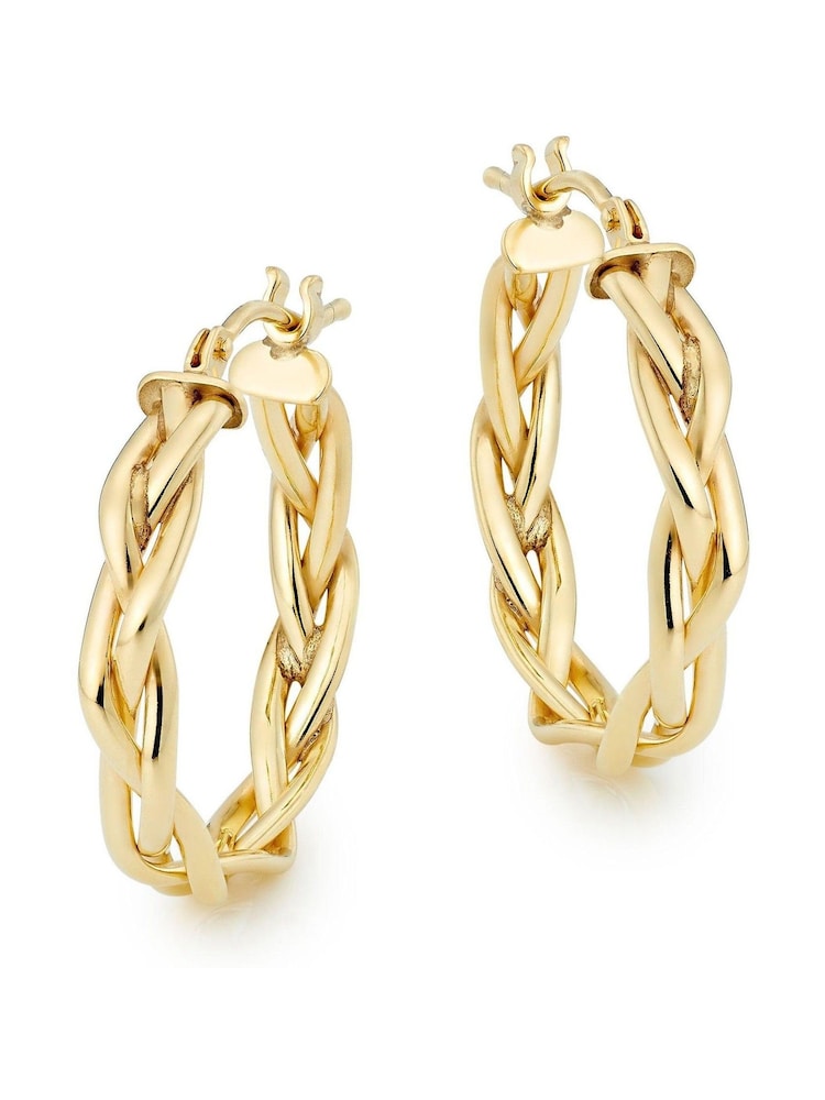 Beaverbrooks 9ct Yellow Gold Hoop Earrings - Image 1 of 3