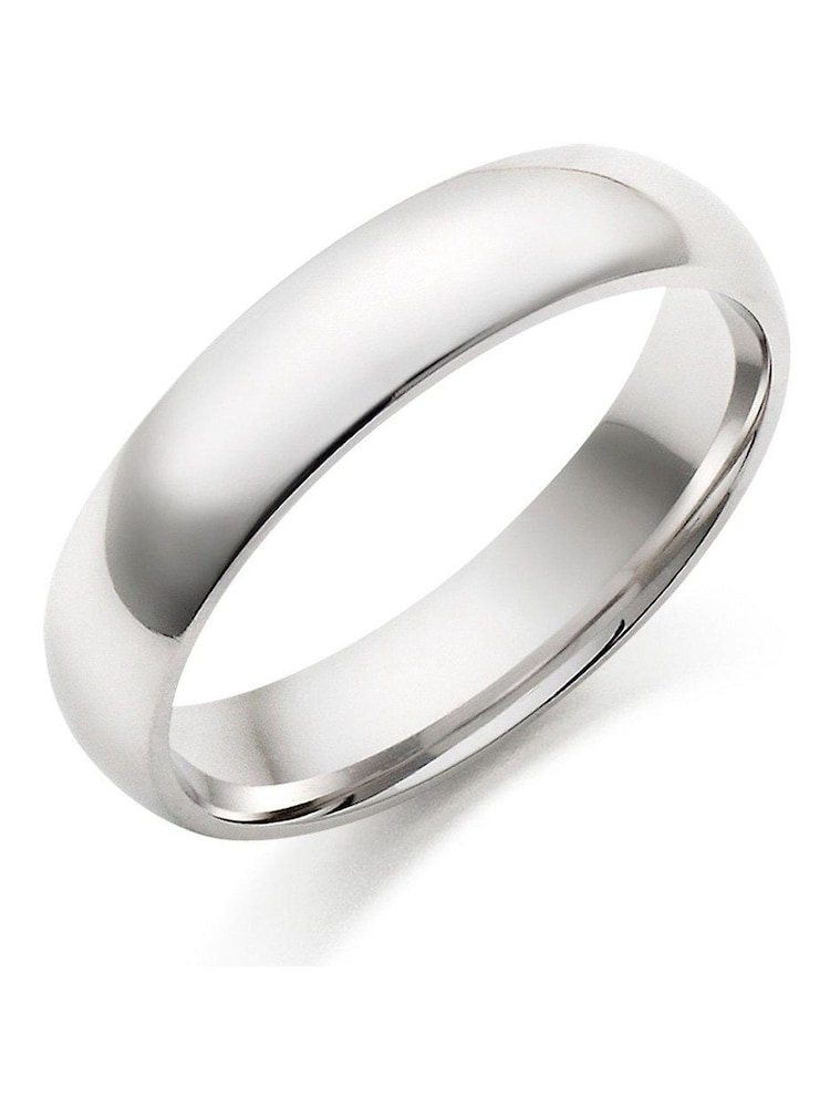Beaverbrooks Mens White Gold 9ct Wedding Ring - Image 1 of 3