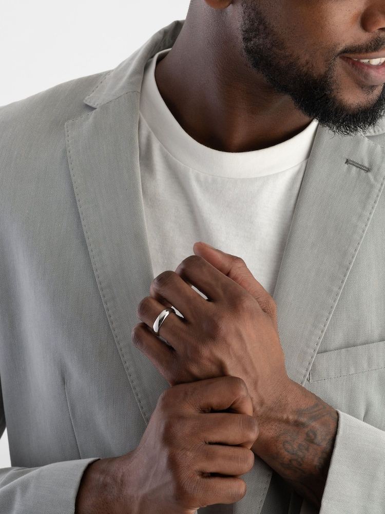 Beaverbrooks Mens White Gold 9ct Wedding Ring - Image 3 of 3 Beaverbrooks Mens White Gold 9ct Wedding Ring - Image 3 of 3