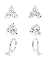 Beaverbrooks Sterling Silver Cubic Zirconia Earrings Set - Image 1 of 6