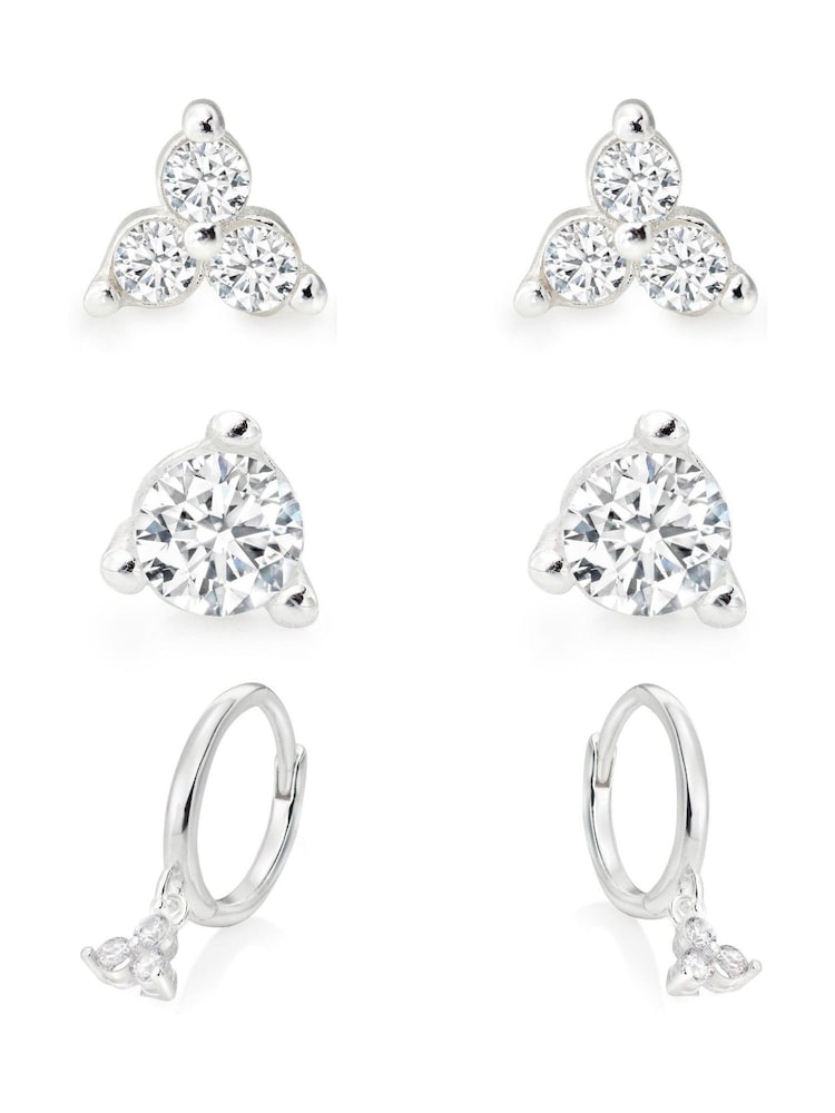Beaverbrooks Sterling Silver Cubic Zirconia Earrings Set - Image 1 of 6